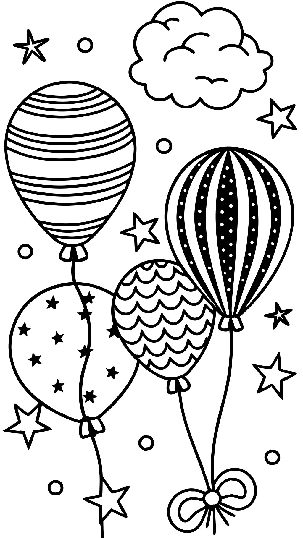 Página para colorear de globos